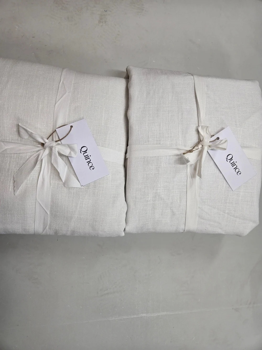 NWT QUINCE Set 2 48x96 Heavyweight European Linen Room Darkening Curtains 9954